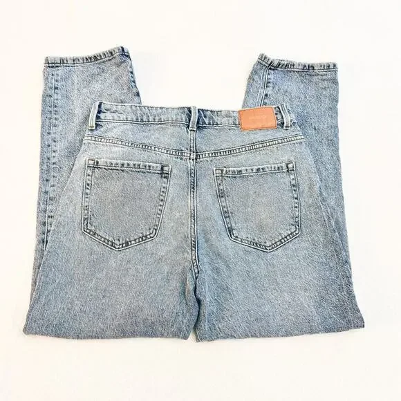 Zara Straight Leg Vintage Wash Denim Jeans Size 8 - Picture 5 of 7